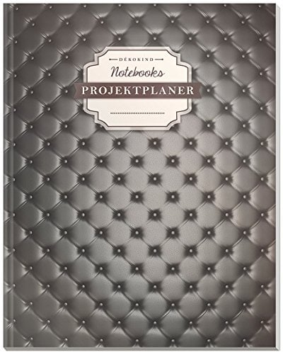 DÉKOKIND Projektplaner | DIN A4, 100+ Seiten, Register, Kontakte, Vintage Softcover | Für über 50 Projekte geeignet| Motiv: Elegant Black