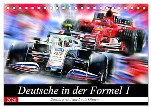 Deutsche in der Formel 1 (Tischkalender 2026 DIN A5 quer), CALVENDO Monatskalender: Vollgas in schwarz-rot-gold (CALVENDO Sport)