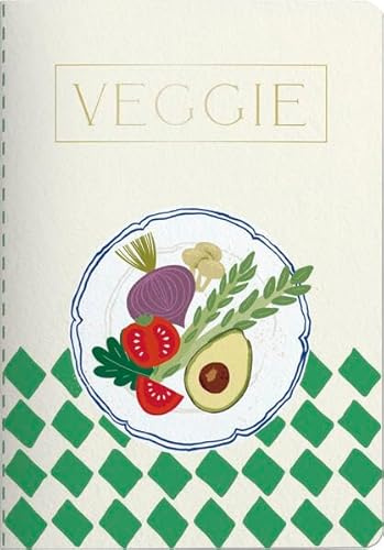 Rezeptbuch-Veggie: Notizheft A6, für Rezepte, zum Ausfüllen, Goldveredelung, Fadenheftung, 48 Seiten SchreibLiebe