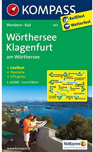 KOMPASS Wanderkarte Wörthersee - Klagenfurt am Wörthersee: Wanderkarte mit Aktiv Guide, Radrouten und Panorama. GPS-genau. 1:25000 (KOMPASS-Wanderkarten, Band 61)