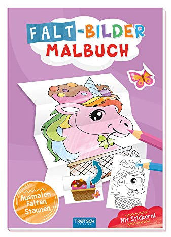 Trötsch Malbuch Faltbilder-Malbuch Einhorn: Malbuch Beschäftigungsbuch Bastelbuch