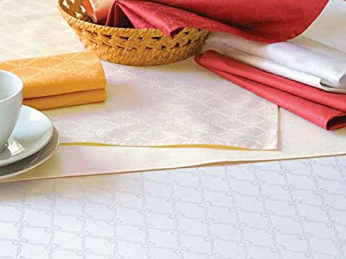 Libusch® 6 Damast-Servietten Fina, weiß, mit klassischem Muster, 50x50