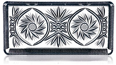 Tablett Konfektplatte Kuchenplatte Marina 28 X 14 cm Handgeschliffen Transparent Kristall