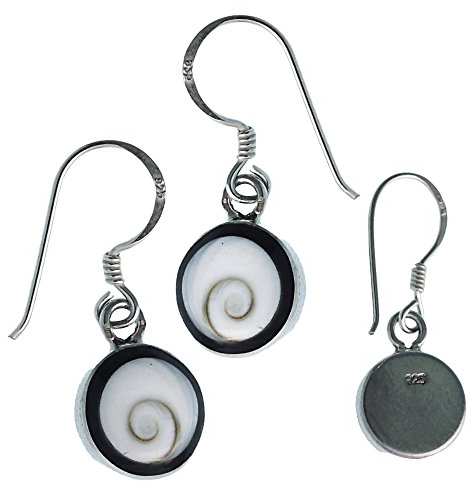 Chic-Net Shivaauge Silberohrringe Ohrringe schwarz rund Raisin 925er Silber Shiva Auge Eye Damen Schmuck