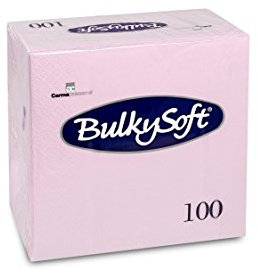Bulky Soft BS-32027 Servietten 1/4 Falz, 3-lagig, 40 cm x 40 cm, Rosa (100-er Pack)