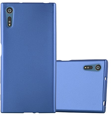 Cadorabo Hülle kompatibel mit Sony Xperia XZ/XZs Schutzhülle TPU Silikon Case Metallic Design Slim Kratzfest Weiche Gummi mit Rundumschutz Case Hülle für Sony Xperia XZ/XZs in Blau