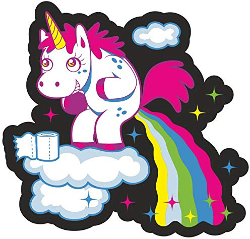 Aufkleber Einhorn So entsteht Regenbogen (Wetterfest)