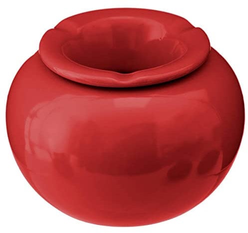 Atmosphera - Runder Aschenbecher - Keramik - 15-5x10-5 cm - Rot