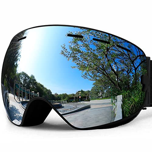 SPOSUNE OTG Skibrille Snow Snowboard Goggle Over Glasses mit Anti-Fog Spherical Dual Interchangable Lens für Männer Frauen Jugend Skifahren Snowmobile Eyewear & Helm Compatible, UV400 Schutz
