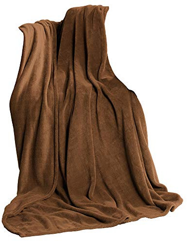 CelinaTex Flauschige XL Kuscheldecke 220 x 240 cm braun Decke Sofa Wohndecke weich Soft Mikrofaser Fleece Oeko-TEX TV-Decke