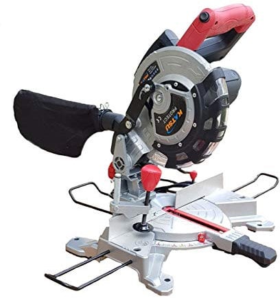 KATSU Tools Troncatrice, troncatrice scorrevole composta KATSU 210mm con lama TCT 24T, tagliatrice multiuso per telai in legno 230V 1700W 101502, Rosso