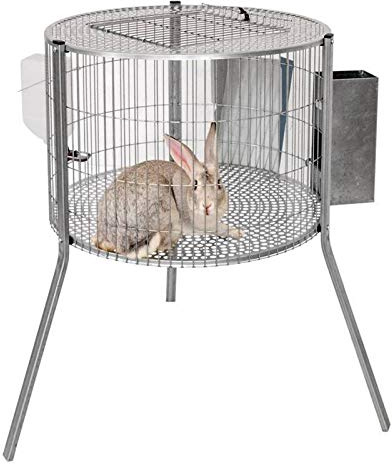 Suinga Cage Métallique Cyclindrique pour Lapins Mâles 69x69x15 cm | Cage pour Reproduction, Copulation et Croissance des Lapins | Design avec Microperforations et Pieds Résistants