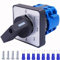 Taiss Interruptor de cambio selector universal 20A 550V 4 posiciones 8 terminales interruptor de leva rotativa + SV2-4s terminal de conexión azul LW26-20 0-4/2