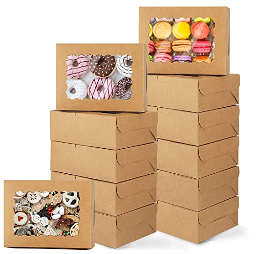Tomedeks 12 x Kuchenschachteln aus Karton, Kuchenbox, Cupcake-Box, Catering-Box, Gebäck, Schachtel für Kekse, Süßigkeiten, Kuchen, Cupcakes, Macarons