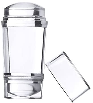 One Piece Clear Silicone Jelly Stamper With Scraper Clear Nail Art Jelly Stamper Nail Art Stamping Stamper for Manicure Tools, Nail Art Stamper Scraper for DIY Nail Decor Stamper