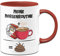 Tassenbrennerei Original - Tasse mit Spruch: Meine Morgenroutine - Kaffeetasse lustig Geschenk für Männer (Rot)