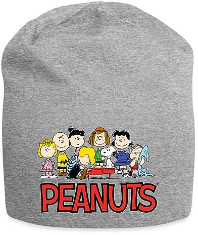 Spreadshirt Peanuts Snoppy Und Friends Jersey-Beanie, One Size, Grau meliert