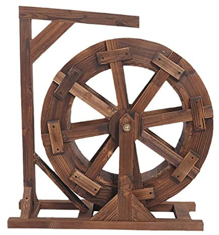 Holz Wasserrad Wasserspiel Wassermühle Garten Brunnen Gartendekoration Water Fountain Wasserfall gartenteich Wheels Wasserlandschaft Handgemacht teich deko für Hof,Wohnzimmer,Aquarium,Externe Szene