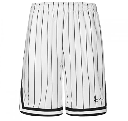 Karl Kani Herren Small Signature Pinstripe Mesh Shorts White, S