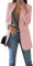 YMING Femme Veste Décontractée Veste Chic Blazer Manches Longues Veste sans Boutons Rose L