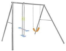 Intex 44122 – Kinderschaukel mit Sitz und Schaukelwippe, Stahl, Grau, 236x235x200 cm