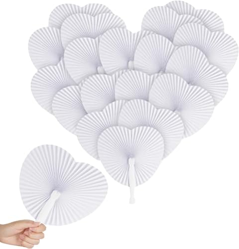 36 weiß fächer Hochzeit,fächer Weiss Hochzeit,papierfächer weiß Hochzeit,handfächer Hochzeit für Hochzeiten im Freien, DIY Wand Dekoration