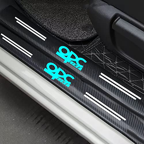 LEPIZ 4 Packung Kohlefaser Einstiegsleisten Kratzschutzfolien Schützen Aufkleber für Opel OPC Line