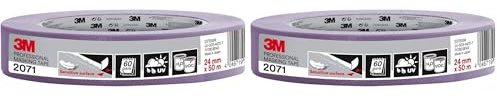 3M Professional Masking Tape 2071, Sensitive Surfaces, Purple, 24 mm x 50 m, 1 Roll/Pack (Pack of 2)