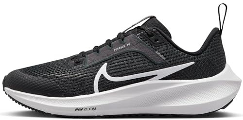 NIKE Air Zoom Pegasus 40 (Gs) Low, Black, White, Iron Grey, 6 UK