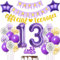Offizielle Teenager 13. Geburtstag Dekoration Mädchen, Lila Luftballon 13. Geburtstag Mädchen Teenager Violett Gold Geburtstagsdeko 13 jahre Mädchen ballon deko