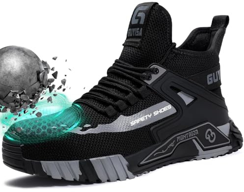 Steel Toe Shoes for Men Work Safety Shoes Men’s Work Boots Steel Toe Boots for Construction Comfortable Sneakers Lightweight Warehouse Safety Shoe