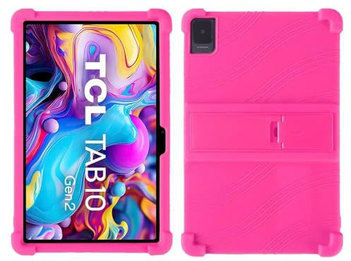 FKQLH Funda para TCL Tab 10 Gen 2, Silicona Skin Soporte Cubierta a Suaves para niños de Peso liviano Funda para TCL Tab 10 Gen 2 10,4'', Rosado