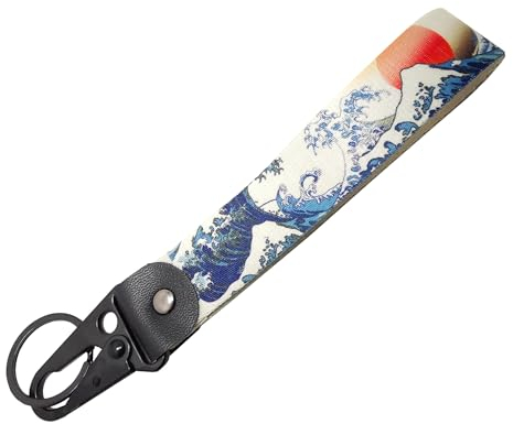 Streetculture Surf Welle Lanyard Nylon JDM Schlüsselband - Schlüsselanhänger Auto Zubehör Kanagawa Lanyard Keychain