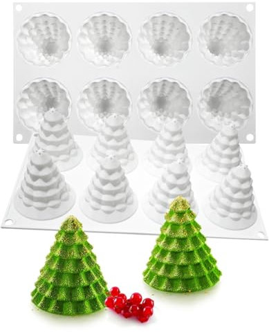 TUKE Christmas Tree Silicone Mold Tree Shaped Molds for Making Handmade Soap, Candles, Cake, Jelly, Candy