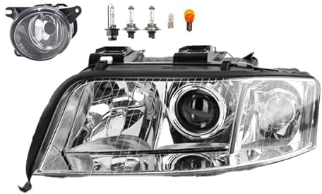 Johns, Scheinwerfer Xenon passend für Audi A6 4B 08/2001-01/05 D2S H7 Links Fahrerseite + Nebelscheinwerfer + Leuchtmittel