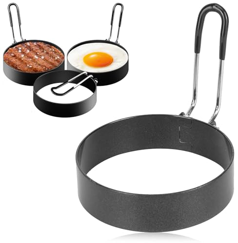 Egg Ring, 4 Stück Edelstahl Pancake Form, Spiegeleiform Edelstahl Ei Ring, 7,6 cm Rund Spiegeleiformen Antihaft, Pancake Form, zum Spiegelei, Pfannkuchen, Omeletts