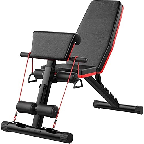 Xiaoxu Verstellbare Hantelbank für Zuhause, Fitnessstudio, Sit-Up-Bank, Mehrzweck-Fitnessbank mit Neigung und Neigung, Fitness-Hantelhocker, Trainingshilfe, multifunktionales Rückenbrett