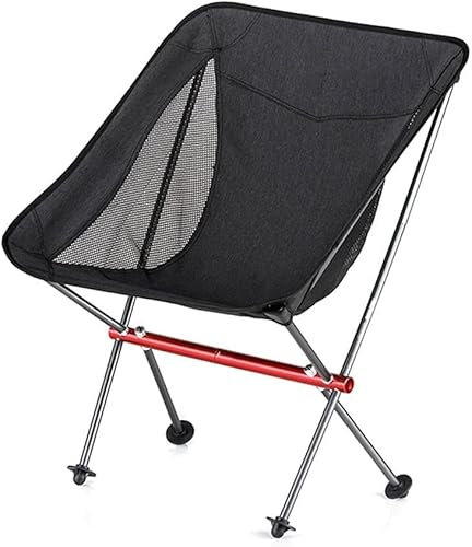 TOTIKI Klappstuhl Camping Klappstuhl, Untertassenstuhl, Breite Kammer-Rückenlehne, Leichter, Tragbarer Angelstuhl, Camping-Strandstuhl Klappstuhl Outdoor(-B Black)