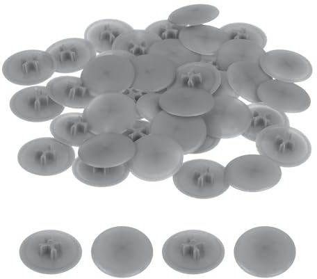 sourcing map 160PCS Screw Cap Covers, 17mm Waterproof Plastic Screw Decorative Caps for Phillips Cam Lock Nuts Self-Tapping Screws, Dark Gray
