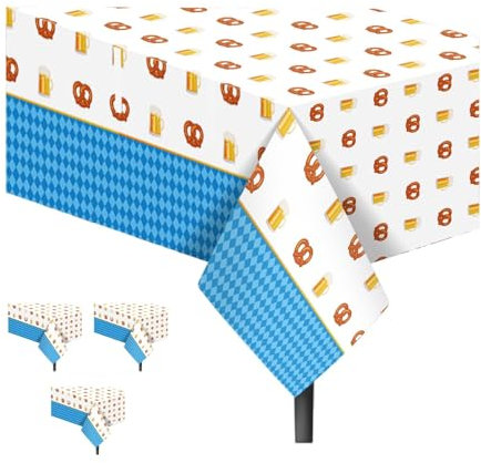 Oktoberfest Tischdecke Bayerische Tischdeko 3 Stück,220x130cm Einweg Tischdecke für Oktoberfest Haushalt Catering Oktoberfest Deko Oktoberfest Tablecloth