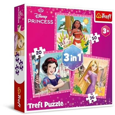 Trefl - Disney, schöne Blumen - Puzzle 3in1, 3 Motive, 20 bis 50 Teile - Unterschiedlicher Schwierigkeitsgrad, Unterhaltung, Mehrfabrig