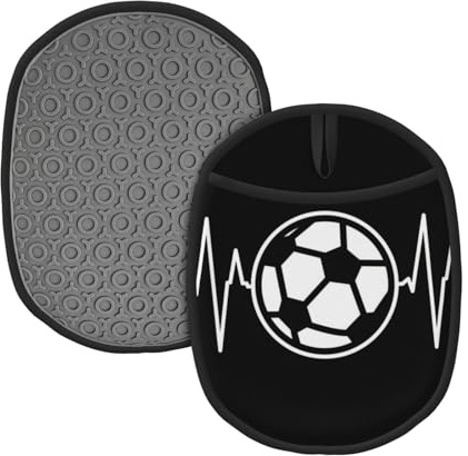 QGWDYYJQ I Love Soccer printed Silicone Pot Mat Mitten Reusable Kitchen Pot Rack Pot Mat