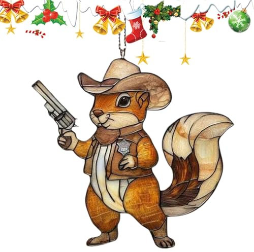 Eichhörnchen-Weihnachtsschmuck – Eichhörnchen-Baumschmuck, 2D-Acryl-Tieranhänger | Weihnachts-Eichhörnchen-Ornamente, dekorativer Anhänger für Verliebte