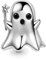 hixswnu Breloque fantôme Mignon en Argent Sterling avec Baguette étoile pour Bracelet/Collier – Cadeau Parfait pour Femme, Fille, épouse, Fille