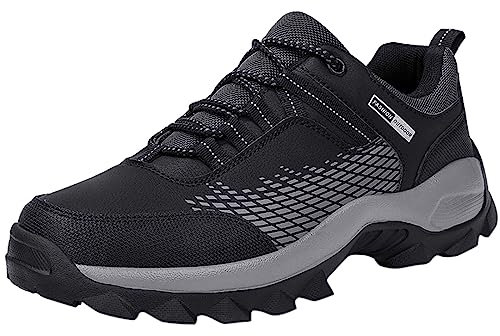 SRZYMJ Schuhe Herren Schwarz Winter Sneakers Arbeitsschuhe Herren S1 Sicherheitsschuhe Herren Laufschuhe Boots Wasserdicht Damen Penny Loafer Herren Tennis Hallenschuhe Herren Glatte Sohle 39