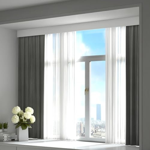 Rail de rideau décoratif blanc avec double Ra 1 m de tour de lit pour rideaux