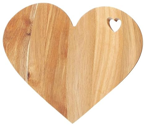 Chopping Board, Kitchen Serving Board, Heart Shaped Cutting Board, Wooden Bread Boards, Decorative Serving Platter Tray, Charcuterie Boards, 12.01x10.04x0.59 Inch for Meat, Cheese, Vegetables
