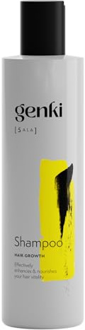 Genki Haircare Growth Shampoo 250ml, 5-ALA & Koffein | Fördert Haarwachstum, stärkt die Haarwurzeln, für volles Haar - vegan, ohne Silikone & Parabene