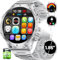 Reloj Inteligente Militar para Hombre, Pantalla Grande de 1,85 Pulgadas, con Función de Teléfono, Batería de 800 mAh, Lámpara LED, Reloj Inteligente para Hombre con 100 Modos Deportivos, Podómetro