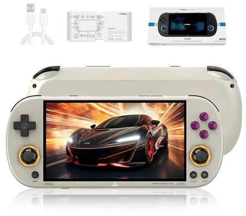 HKOORLAMULS Trimui Smart Pro Retro 256G,Retro Gaming 4.96-In 1280x720 IPS HD Display 5000 mAh Linux System,Preload 13729 Classic Games with 26 Emulators(Gray)